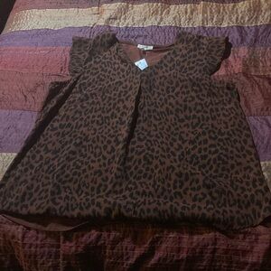 Maurices Animal Print Top in Brown